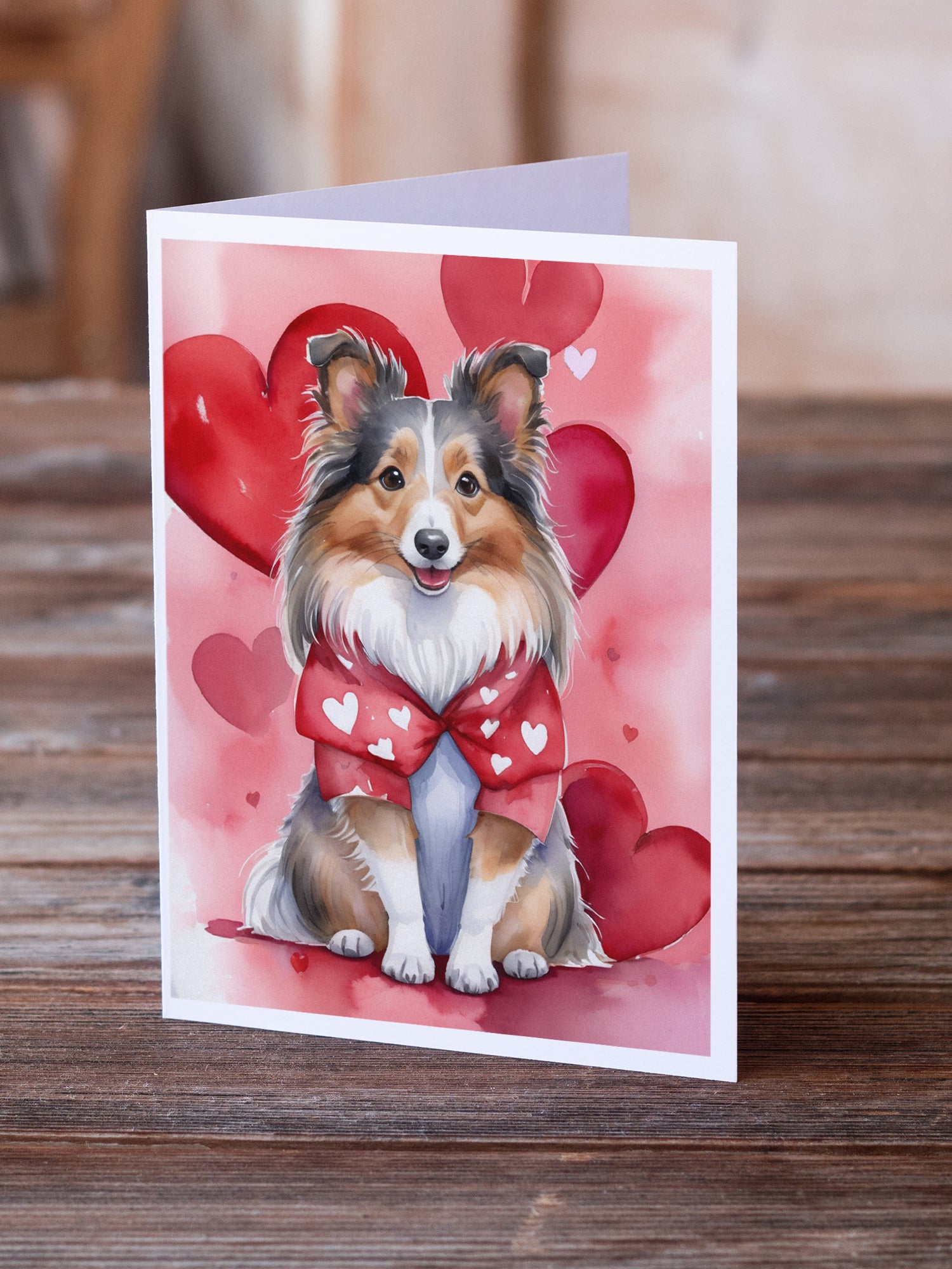 Sheltie My Valentine Greeting Cards Pack of 8