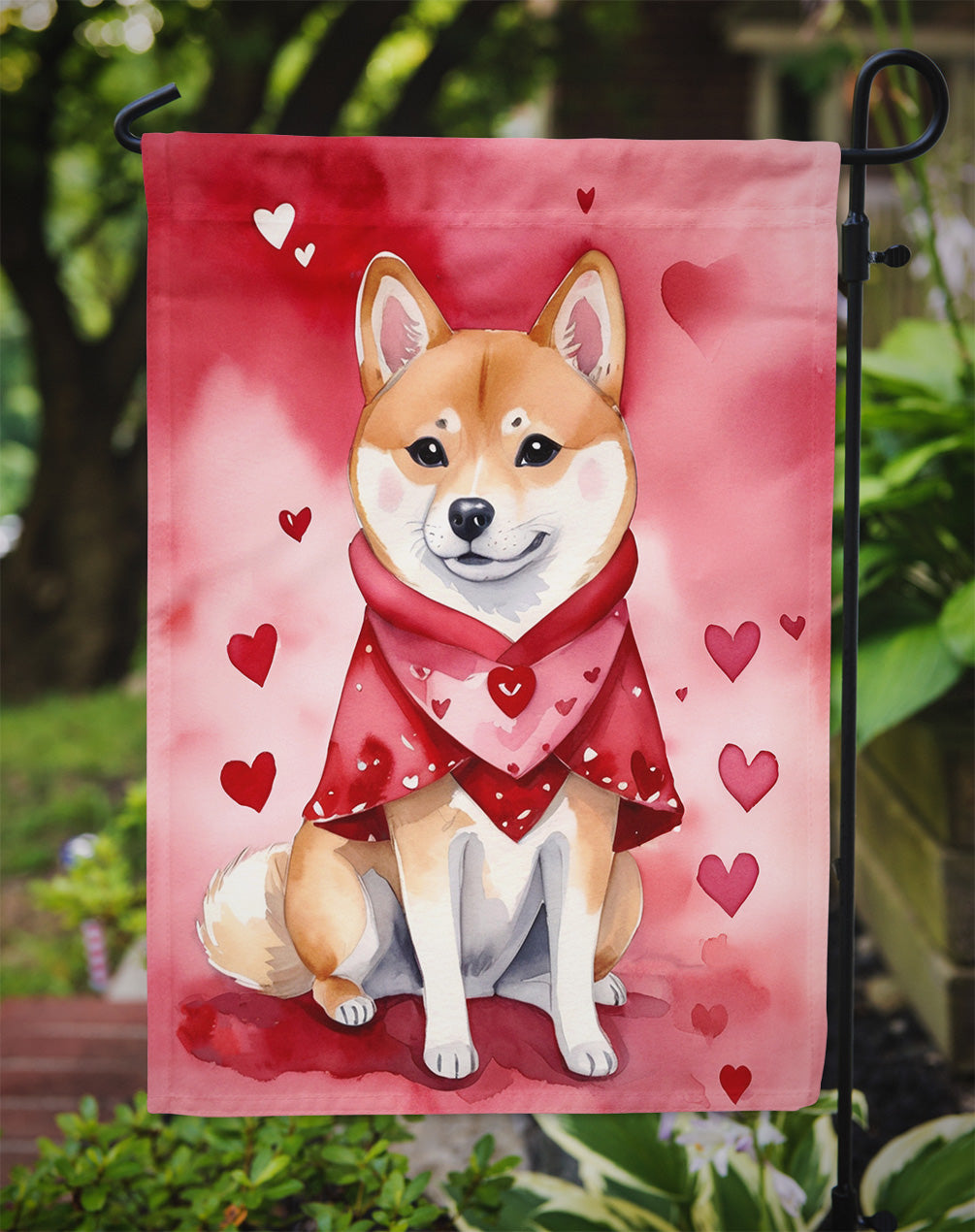 Shiba Inu My Valentine Garden Flag