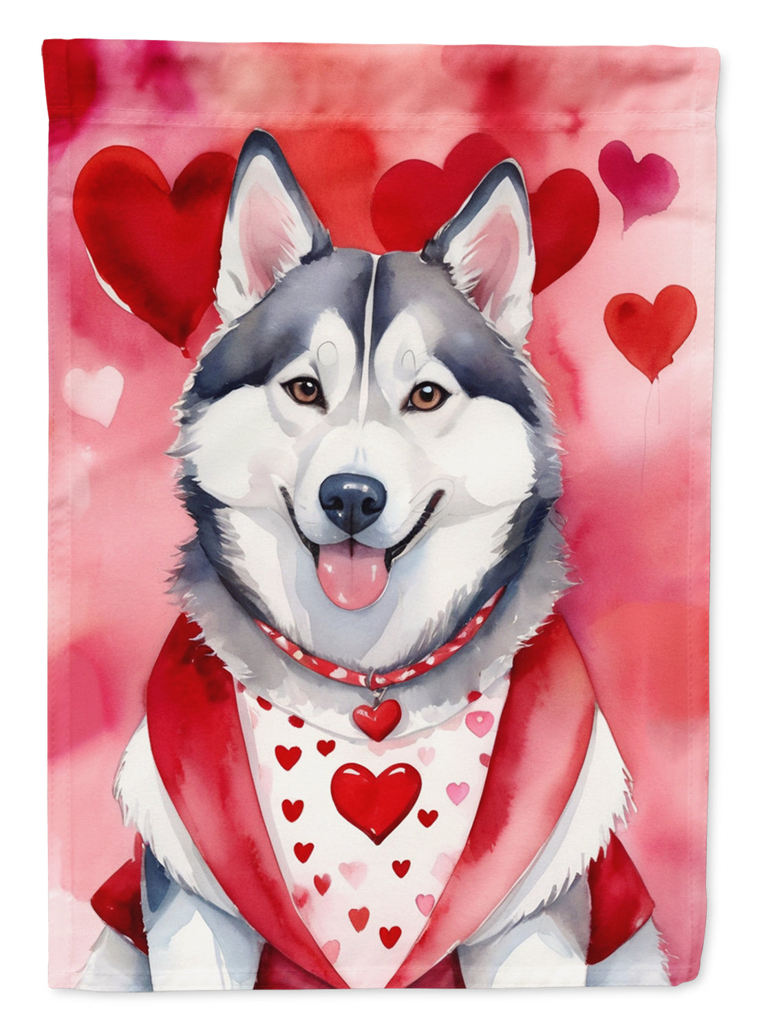 Buy this Siberian Husky My Valentine House Flag