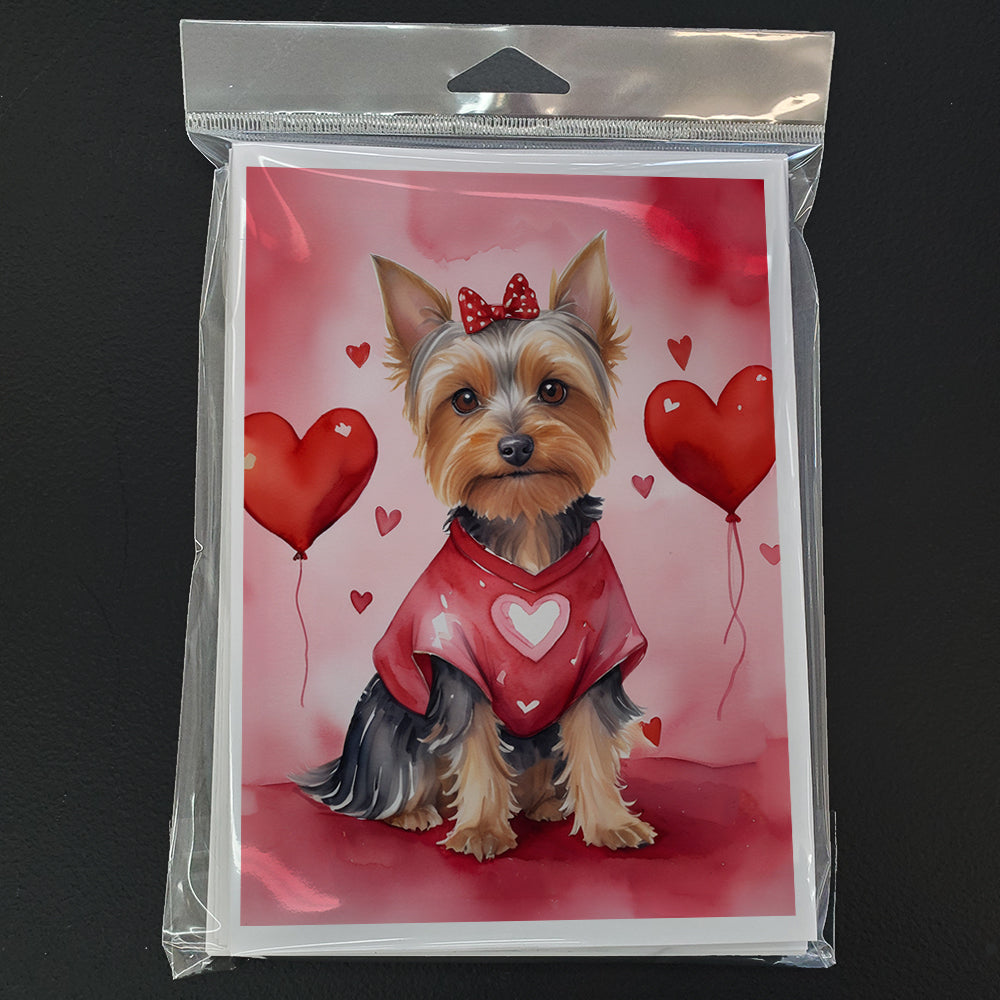 Silky Terrier My Valentine Greeting Cards Pack of 8