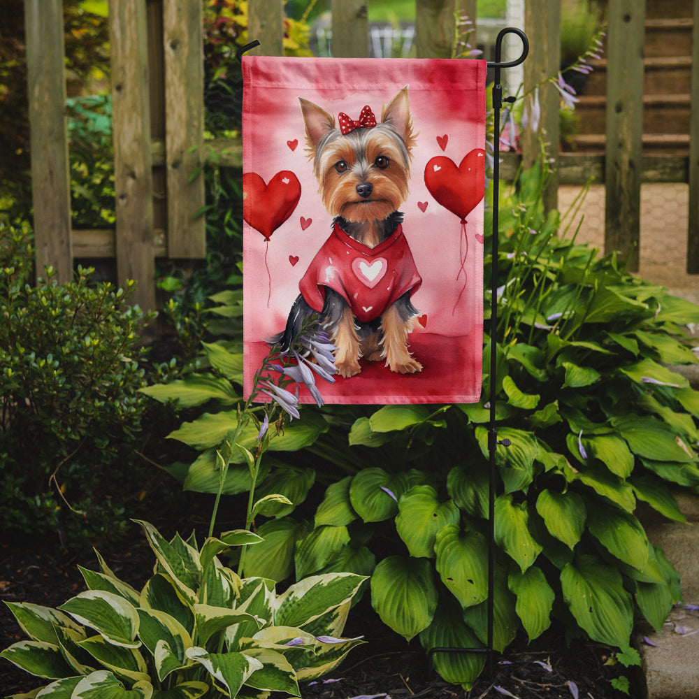 Silky Terrier My Valentine Garden Flag