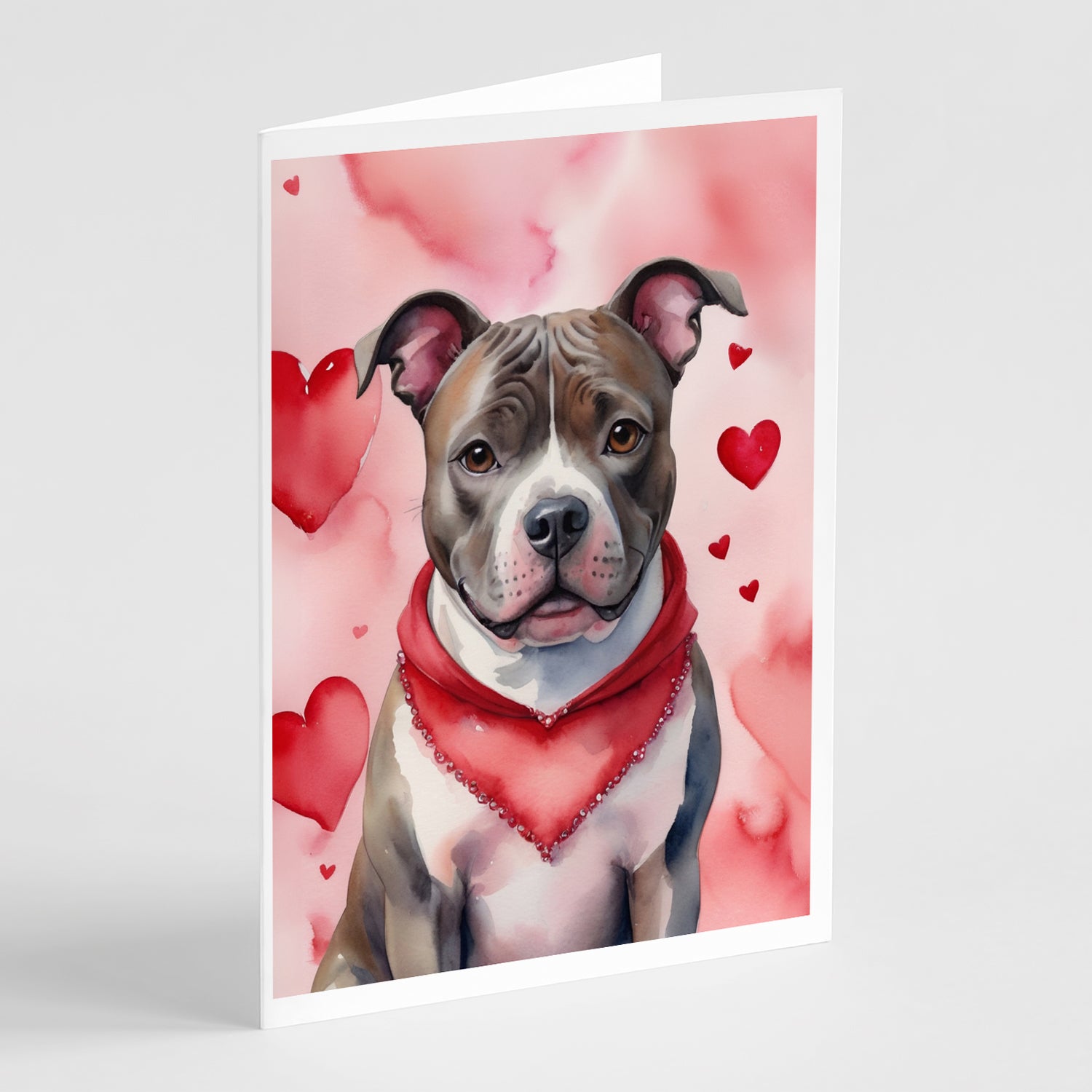 Buy this Staffordshire Bull Terrier My Valentine Greeting Cards Pack of 8