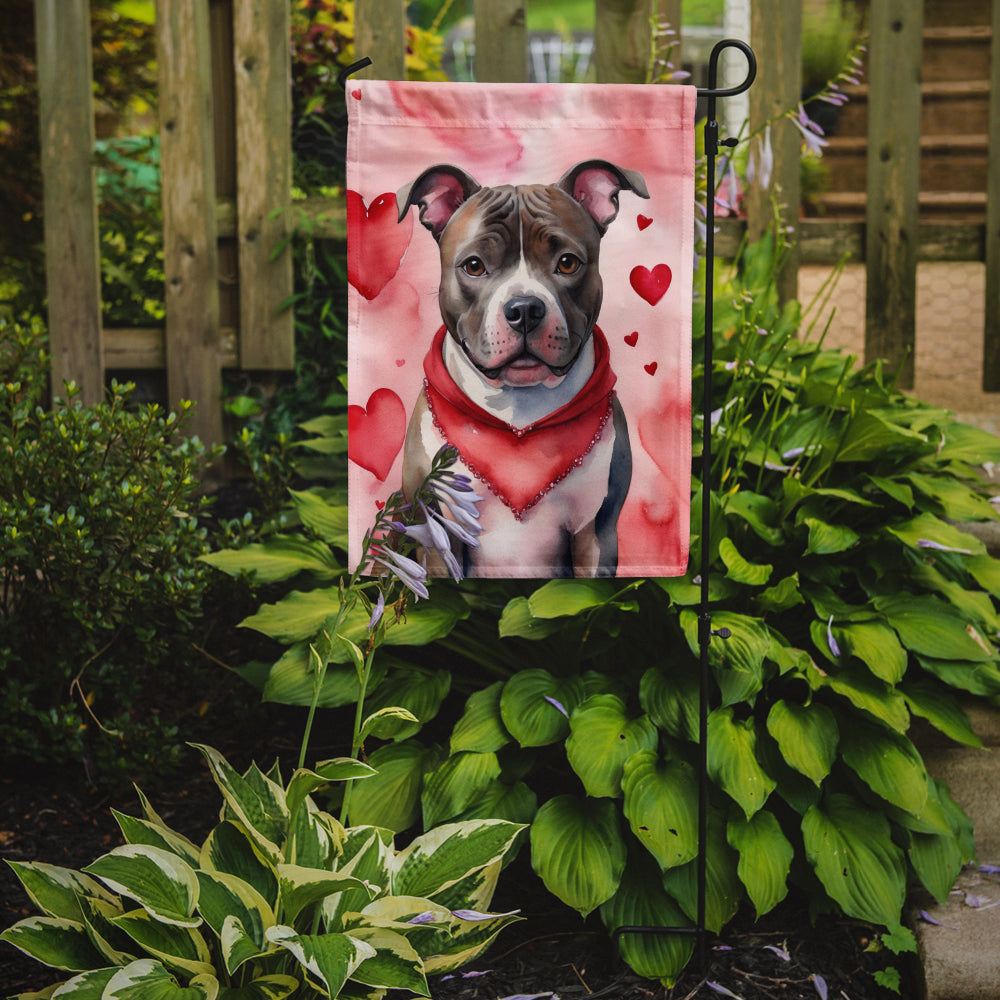 Staffordshire Bull Terrier My Valentine Garden Flag