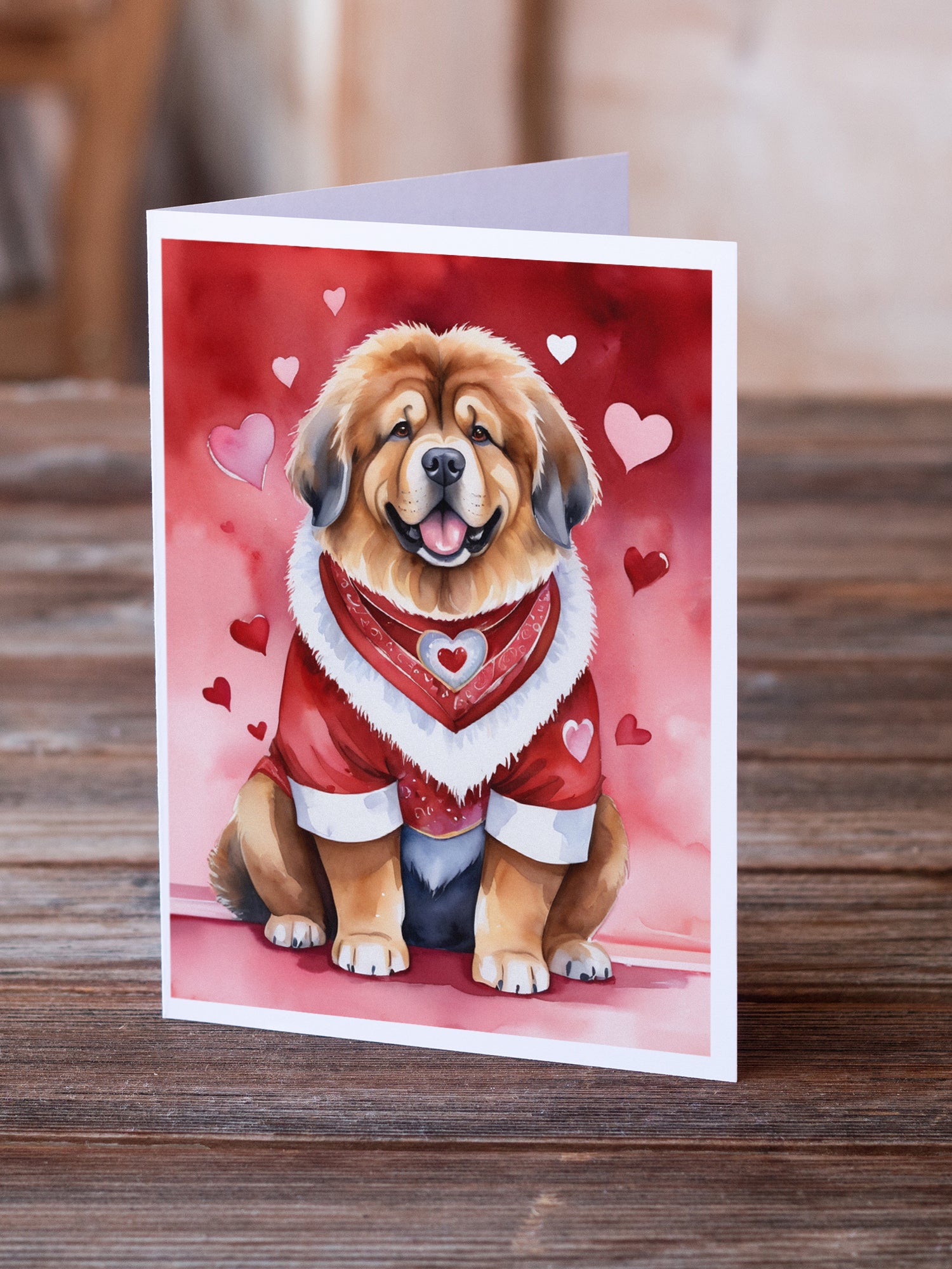 Tibetan Mastiff My Valentine Greeting Cards Pack of 8