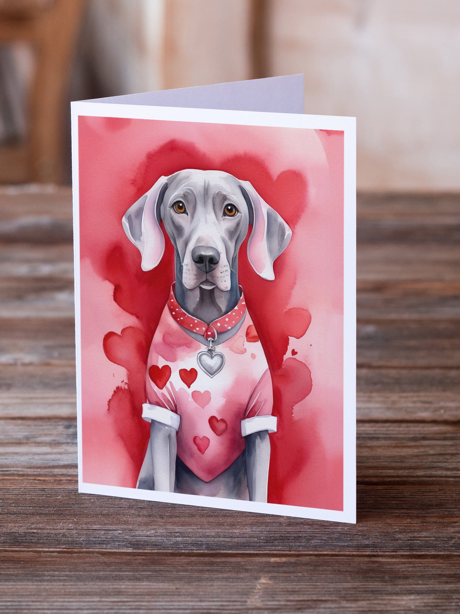 Buy this Weimaraner My Valentine Greeting Cards Pack of 8