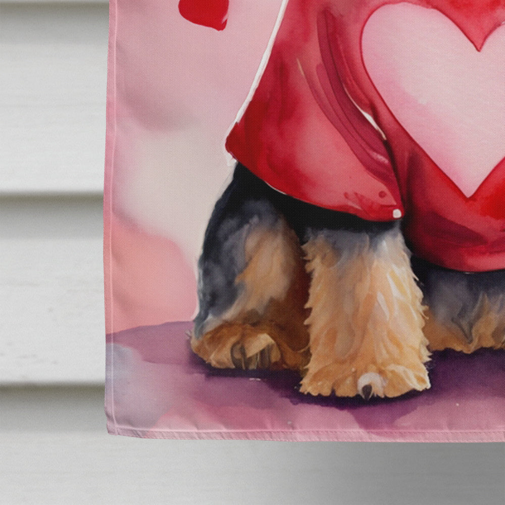 Welsh Terrier My Valentine House Flag