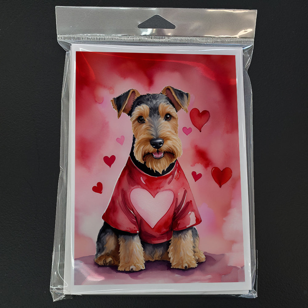 Welsh Terrier My Valentine Greeting Cards Pack of 8
