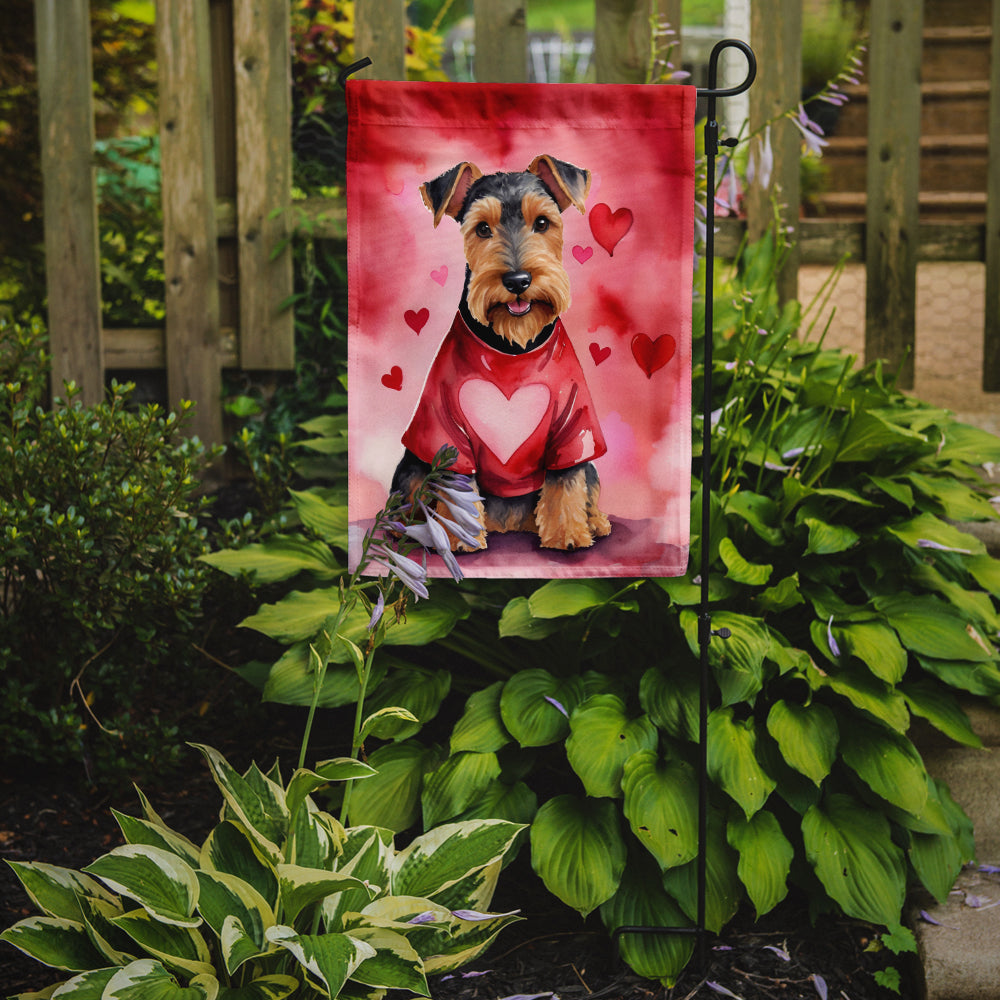 Welsh Terrier My Valentine Garden Flag