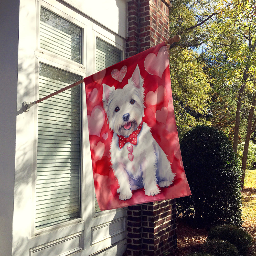 Westie My Valentine House Flag