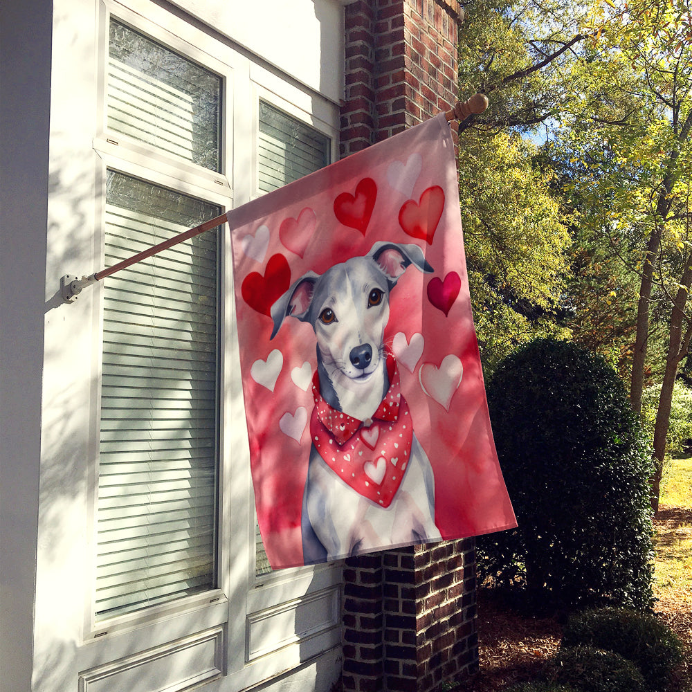 Whippet My Valentine House Flag