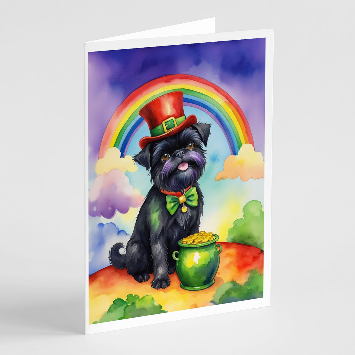 Buy this Affenpinscher St Patrick&#39;s Day Greeting Cards Pack of 8