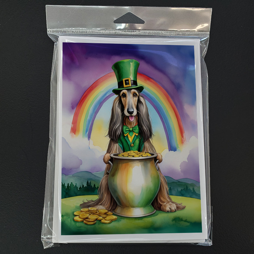 Afghan Hound St Patrick's Day Greeting Cards Pack of 8