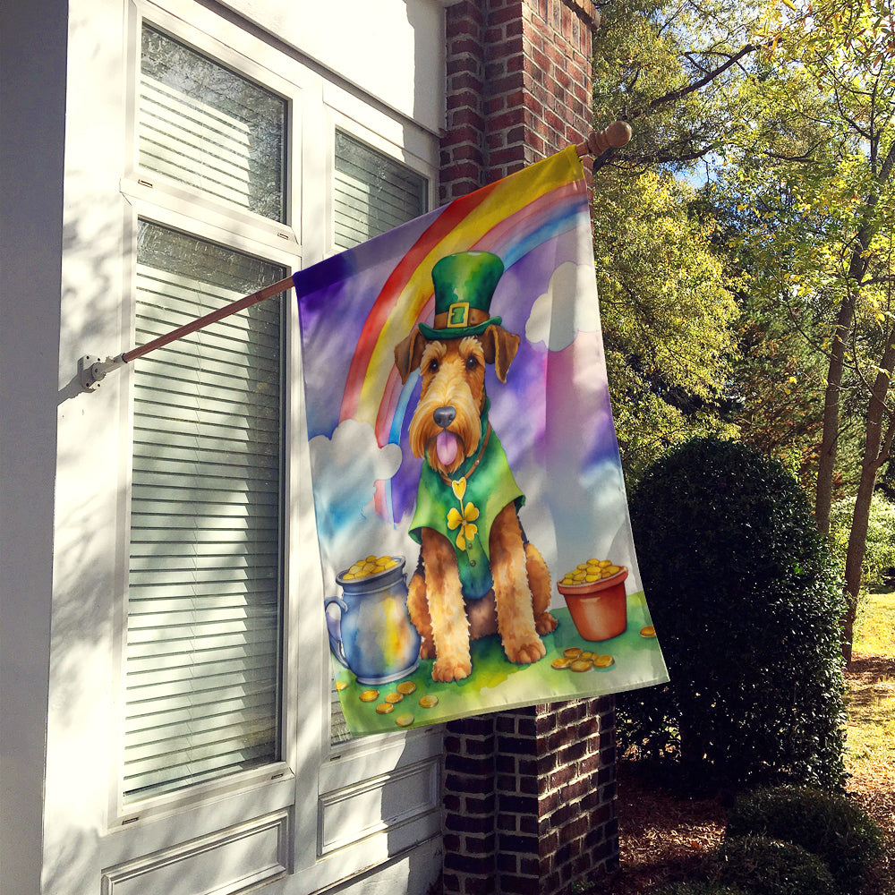Airedale Terrier St Patrick's Day House Flag