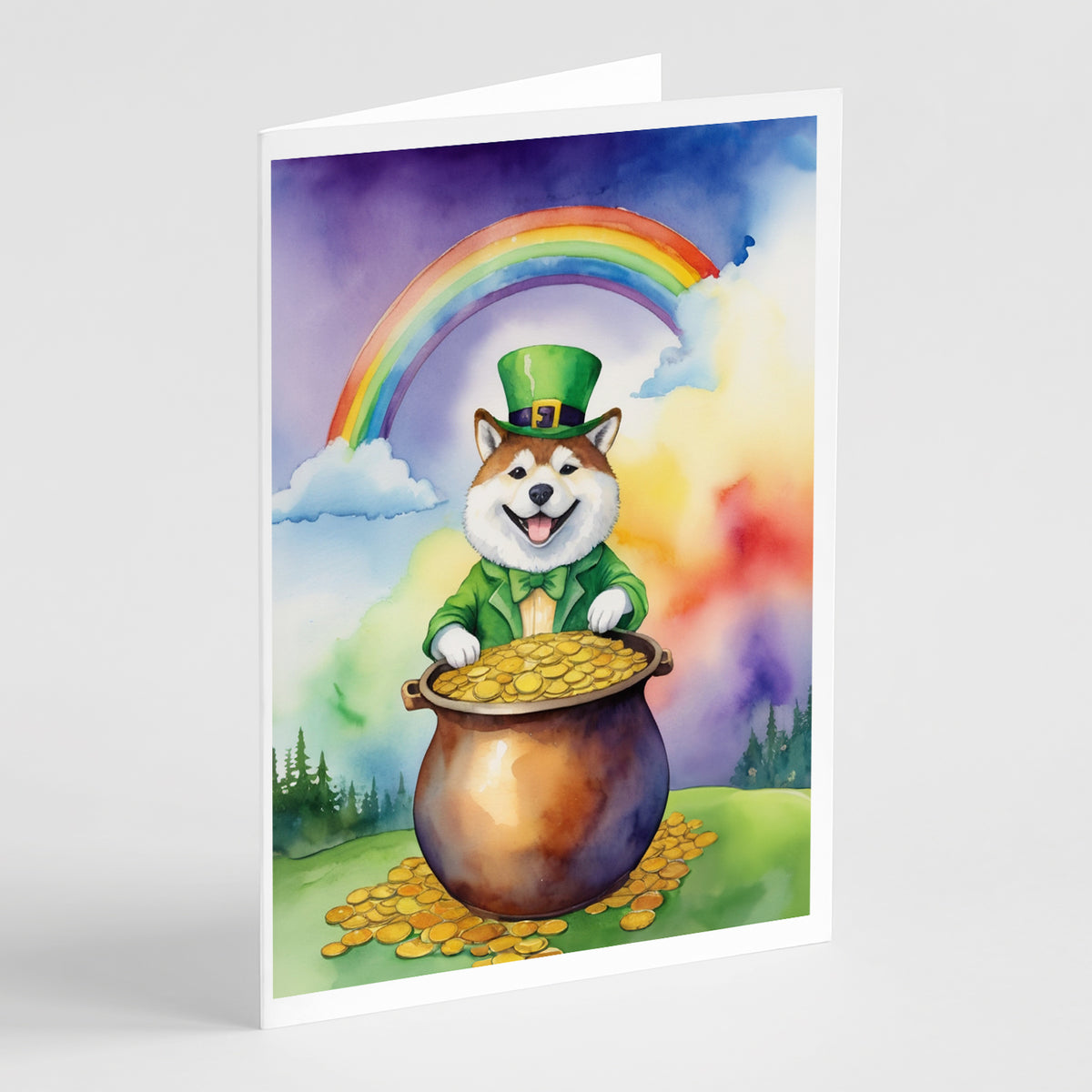 Buy this Akita St Patrick&#39;s Day Greeting Cards Pack of 8