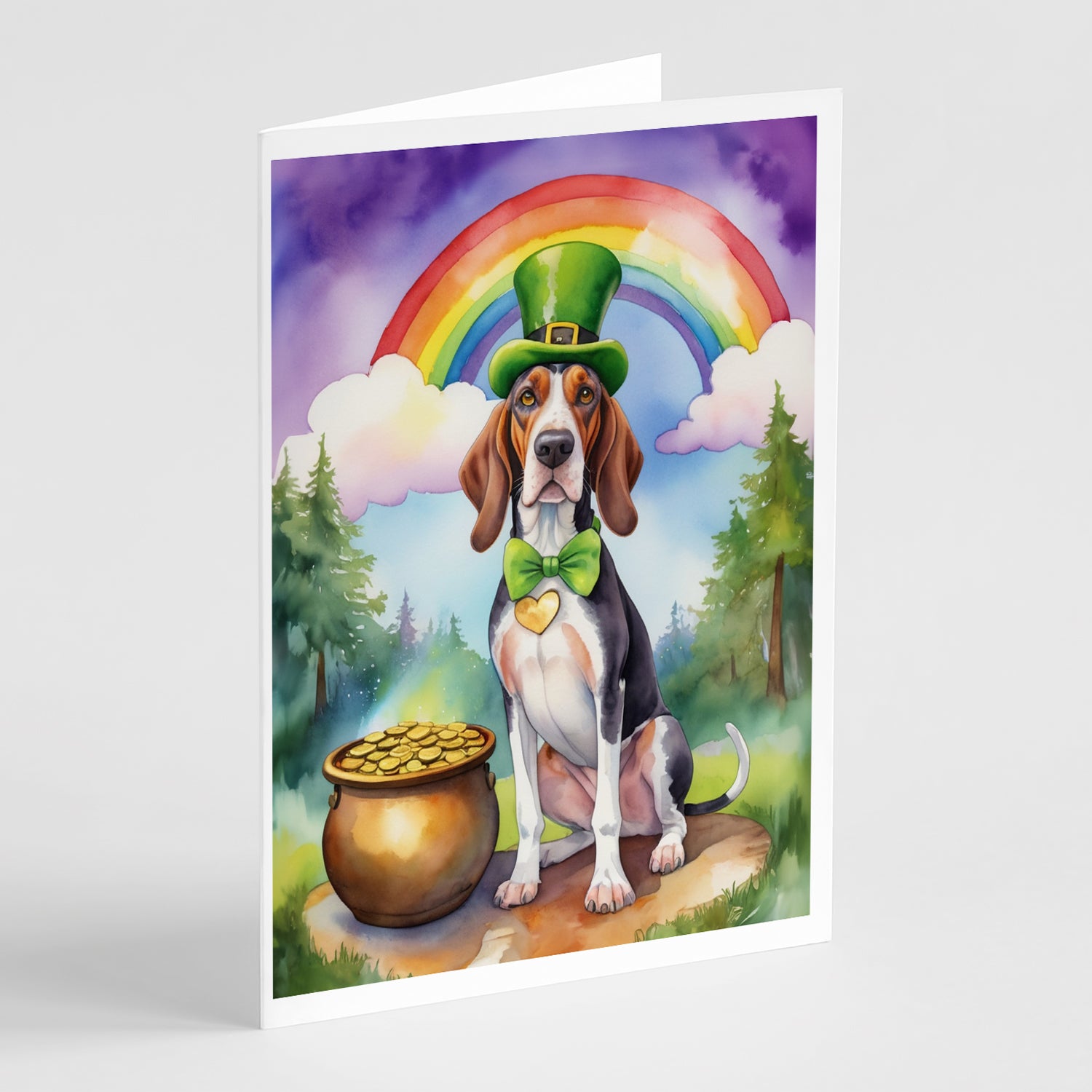 Buy this American English Coonhound St Patrick's Day Greeting Cards Pack of 8