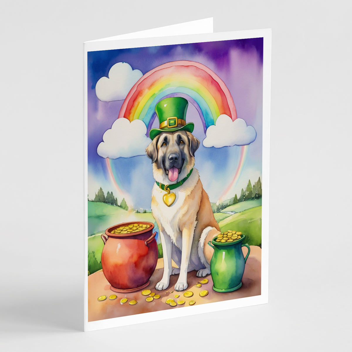 Buy this Anatolian Shepherd St Patrick&#39;s Day Greeting Cards Pack of 8
