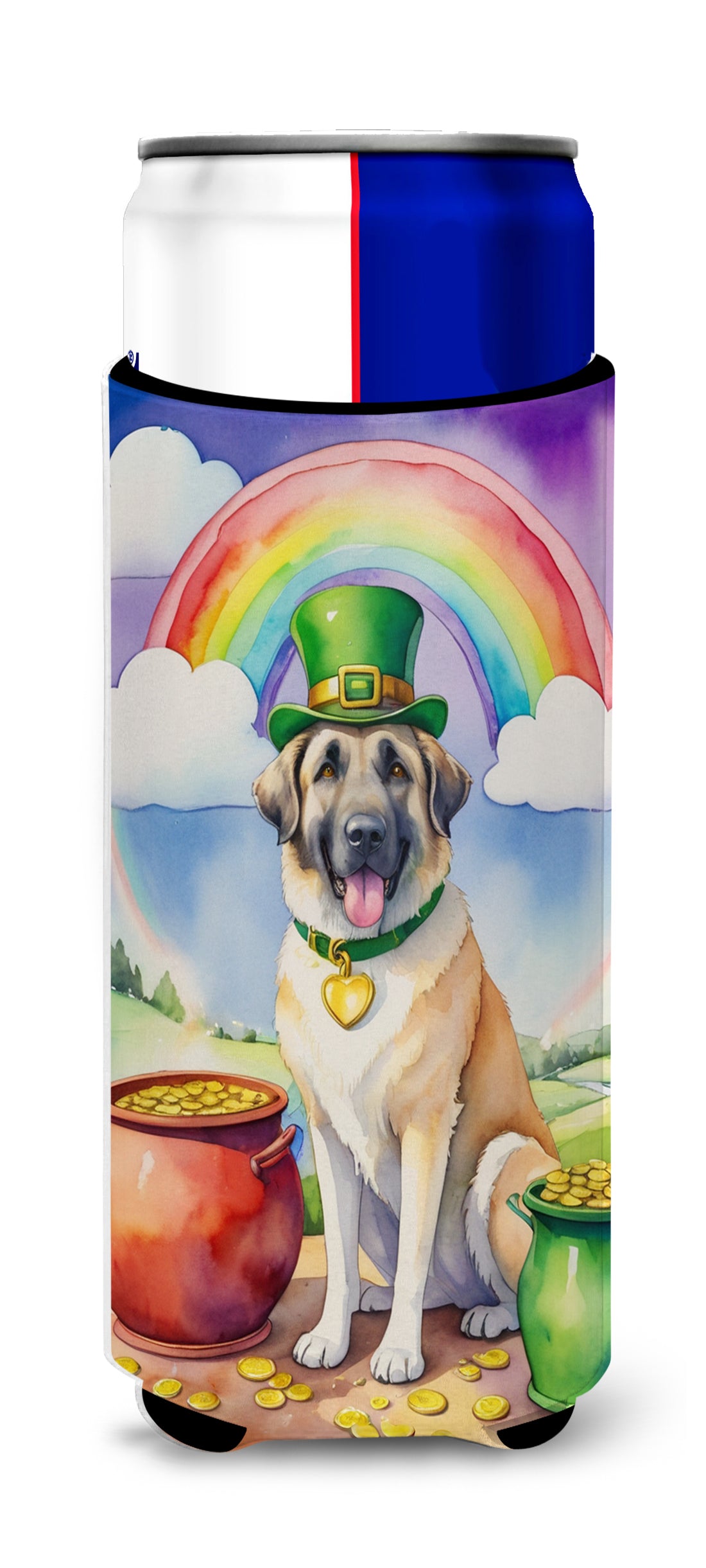 Buy this Anatolian Shepherd St Patrick&#39;s Day Hugger for Ultra Slim Cans