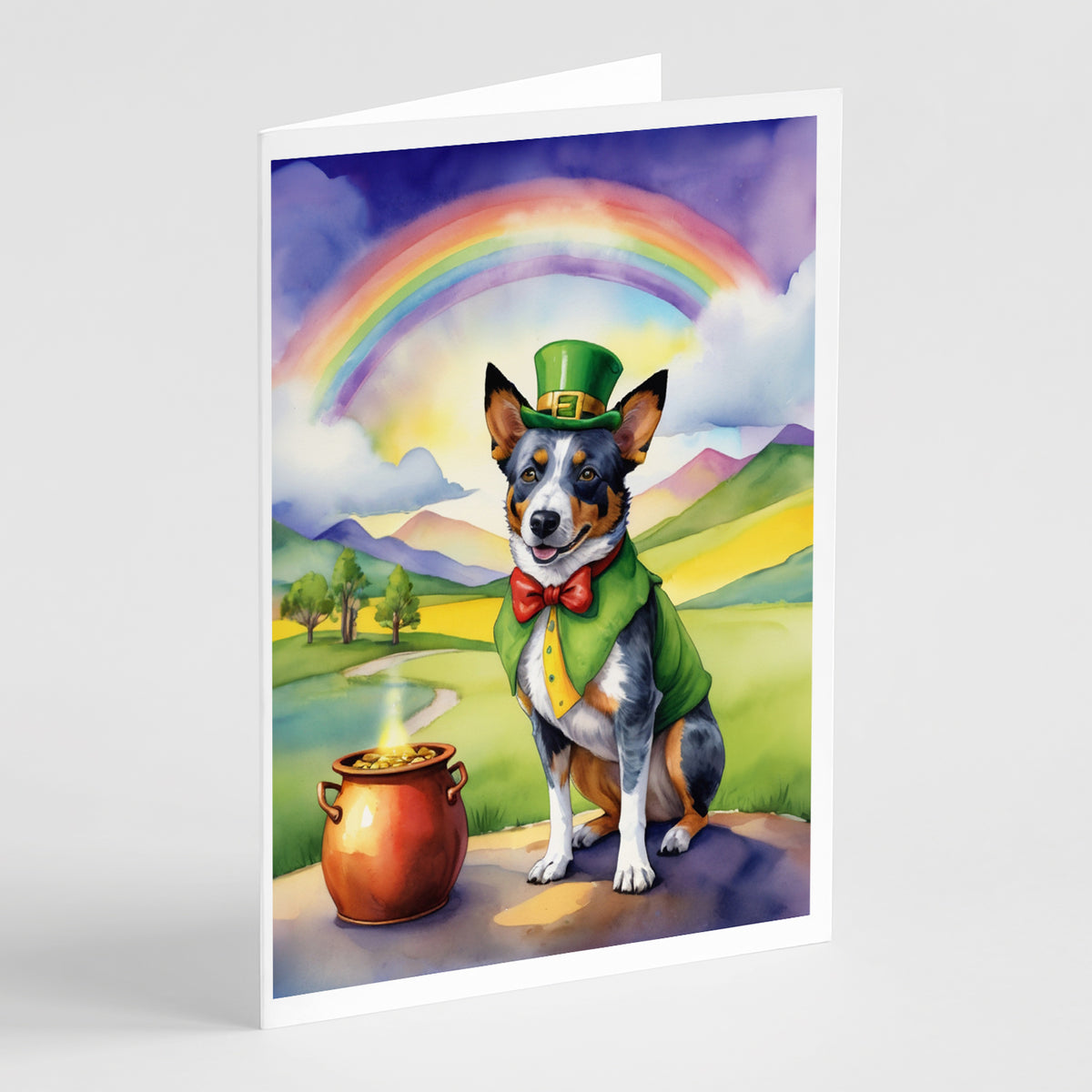 Buy this Australian Cattle Dog St Patrick&#39;s Day Greeting Cards Pack of 8