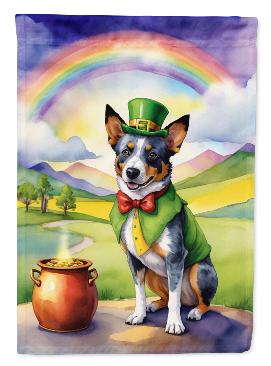 Buy this Australian Cattle Dog St Patrick&#39;s Day Garden Flag