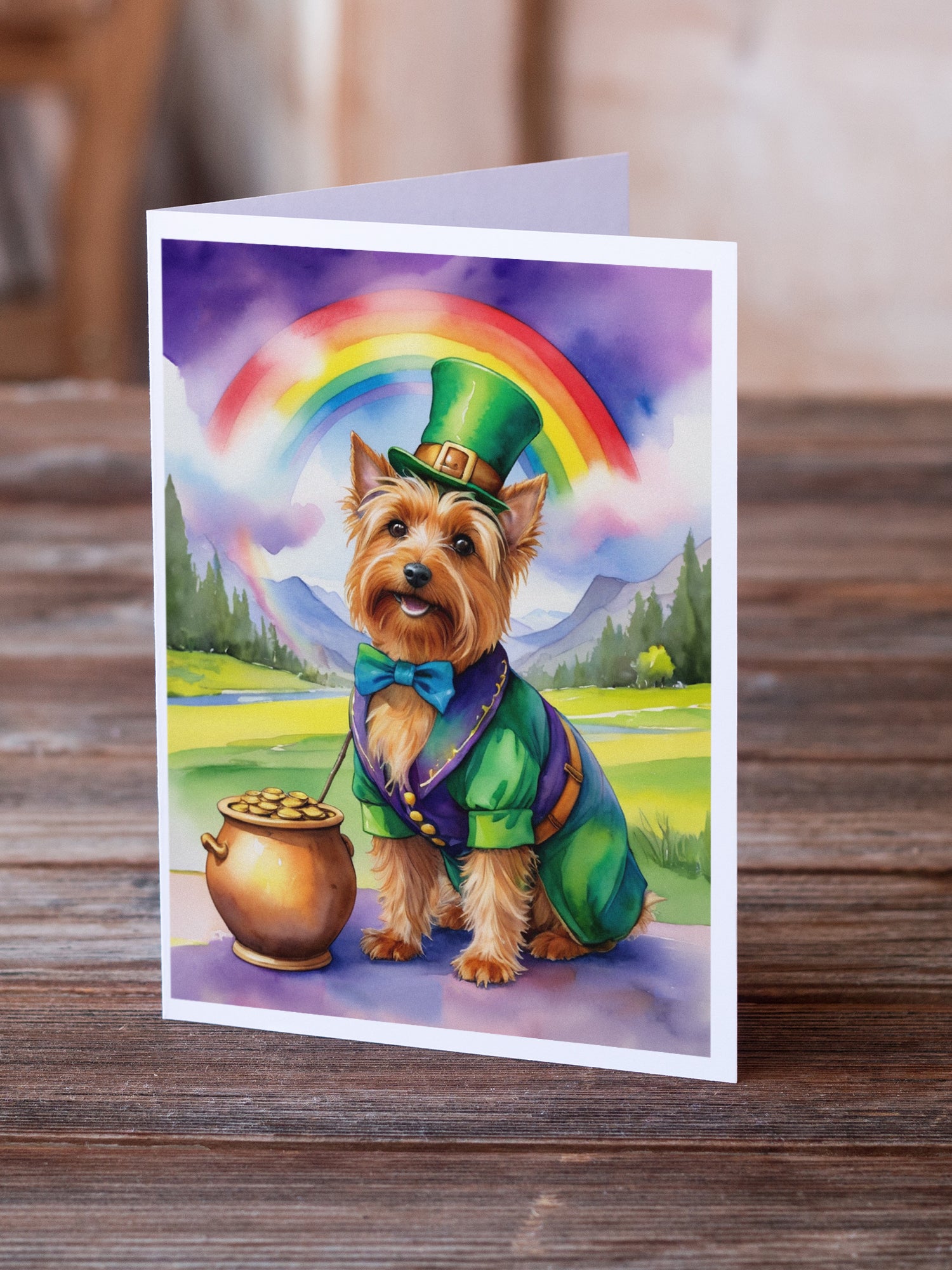 Buy this Australian Terrier St Patrick's Day Greeting Cards Pack of 8