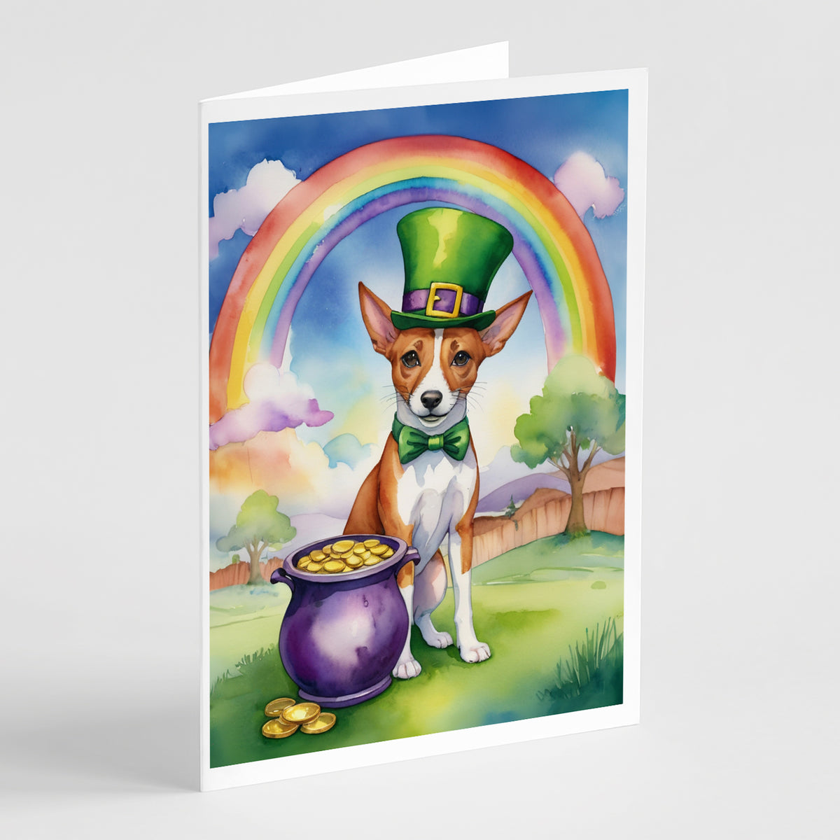 Buy this Basenji St Patrick&#39;s Day Greeting Cards Pack of 8
