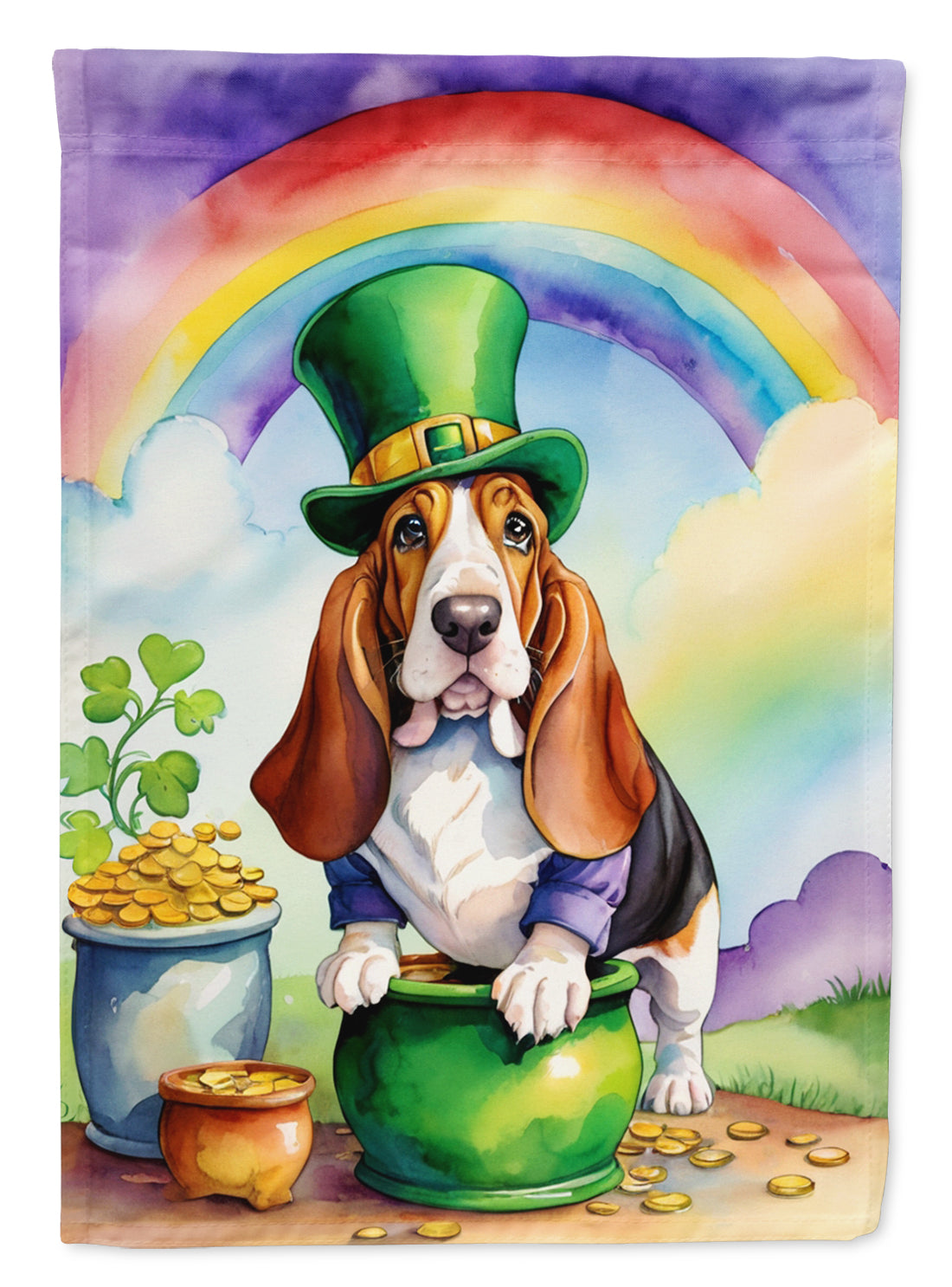 Buy this Basset Hound St Patrick&#39;s Day House Flag