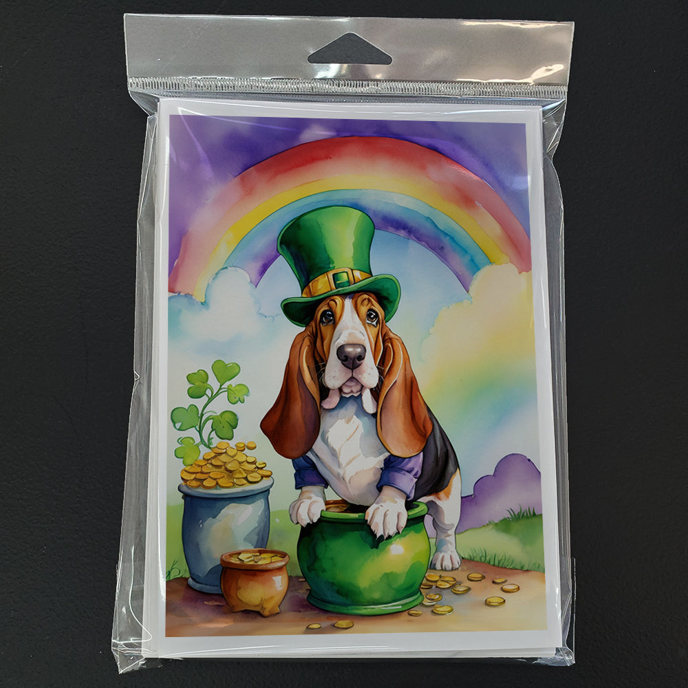 Basset Hound St Patrick's Day Greeting Cards Pack of 8