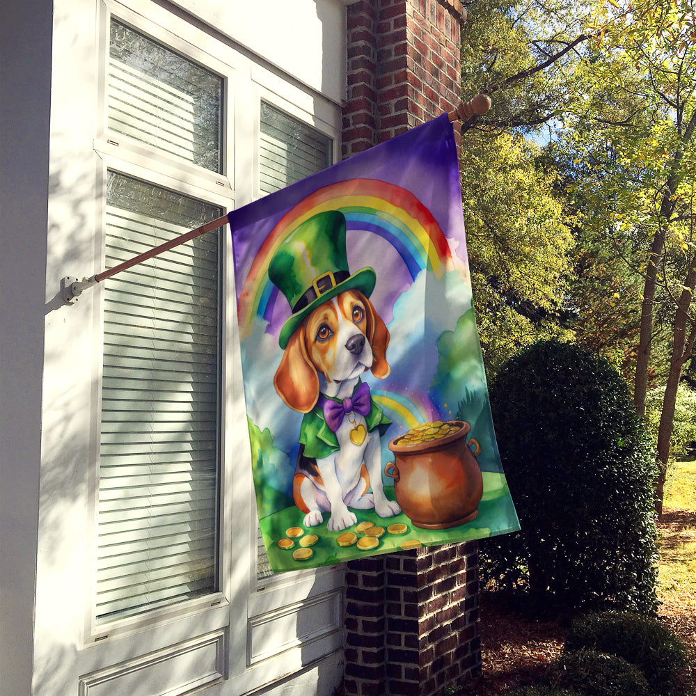 Beagle St Patrick's Day House Flag