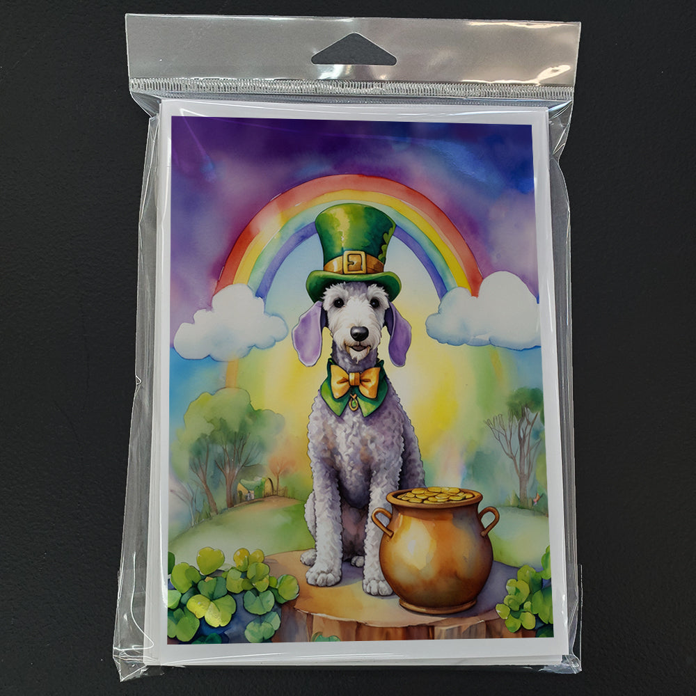Bedlington Terrier St Patrick's Day Greeting Cards Pack of 8
