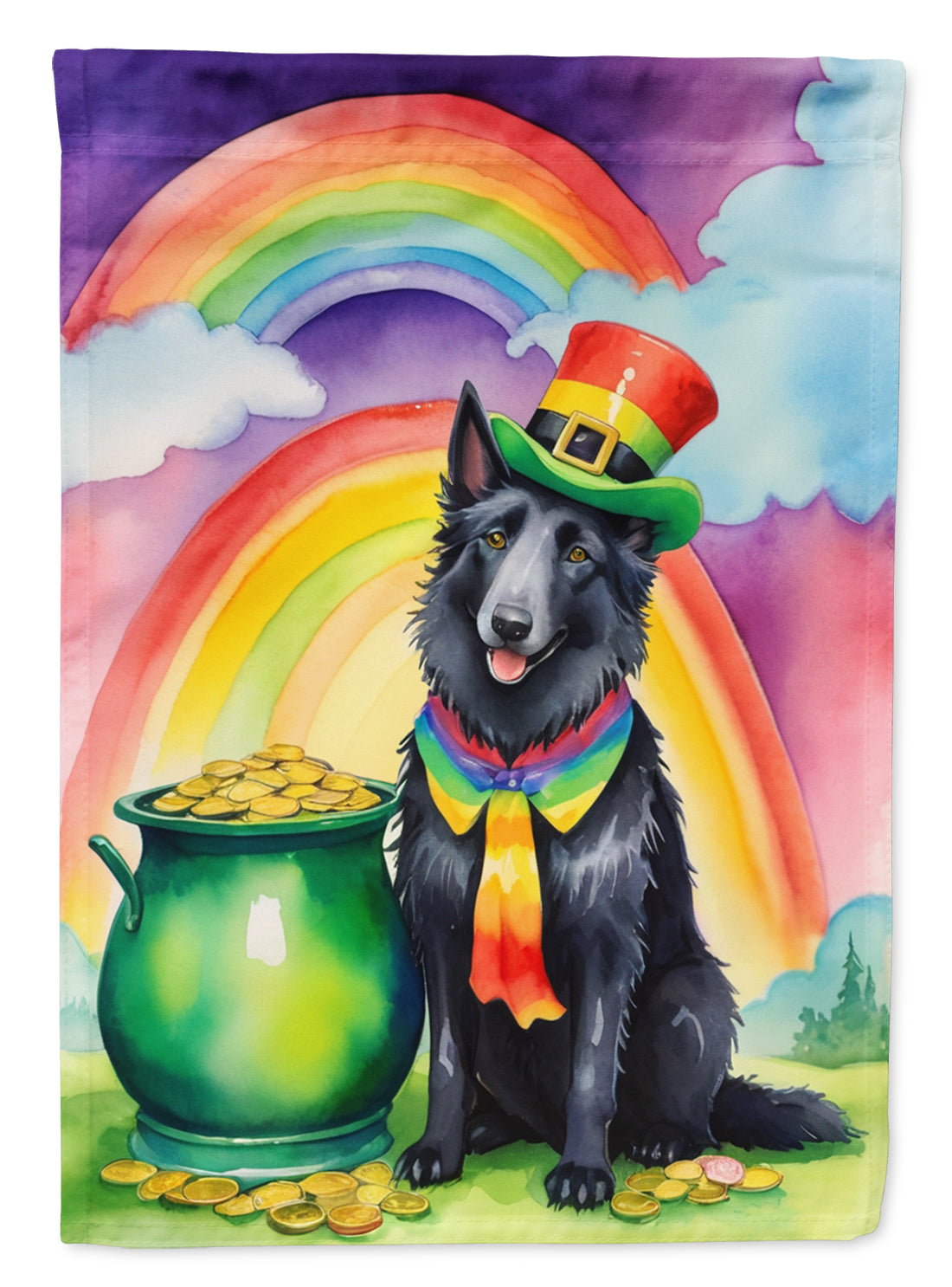 Buy this Belgian Sheepdog St Patrick&#39;s Day House Flag