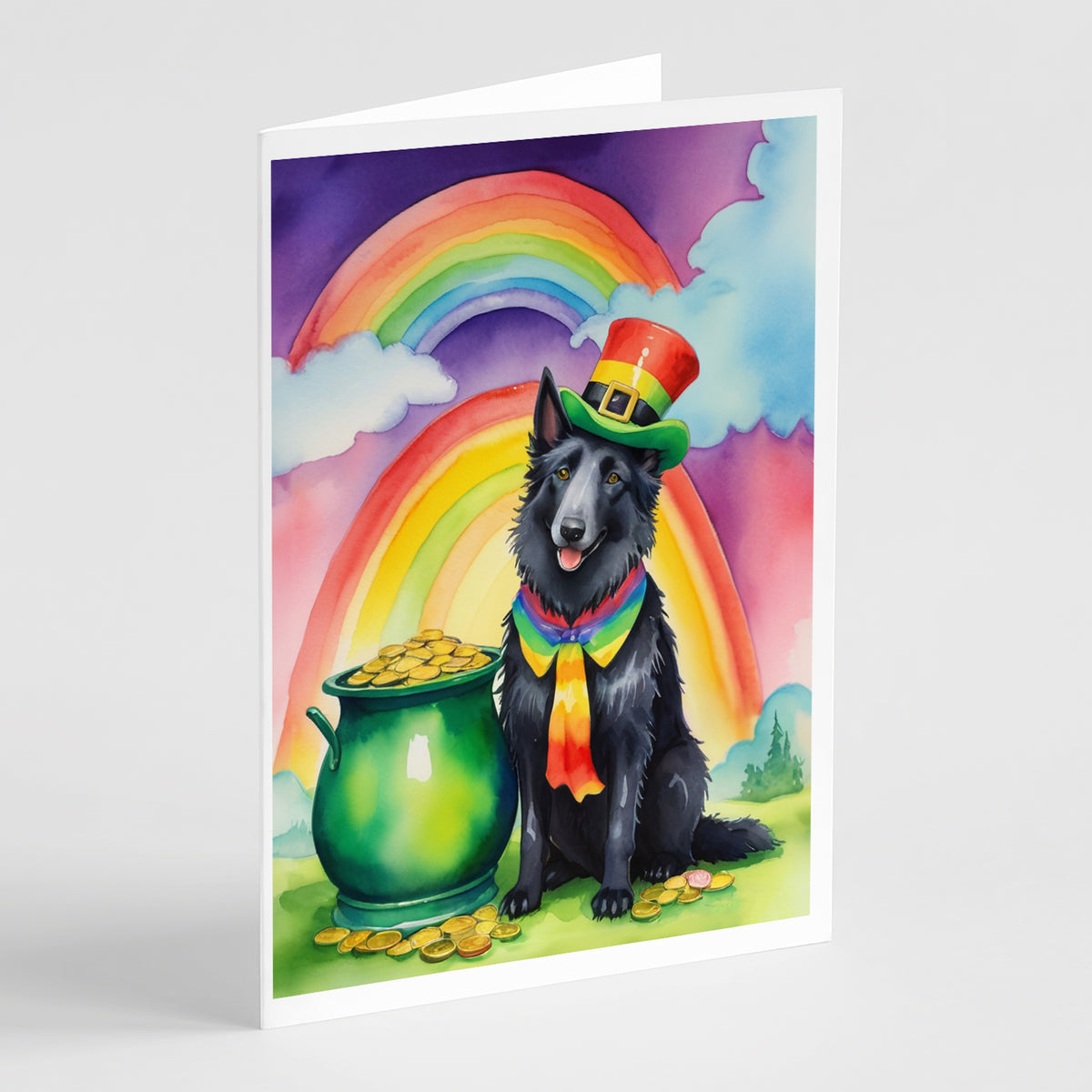 Buy this Belgian Sheepdog St Patrick&#39;s Day Greeting Cards Pack of 8
