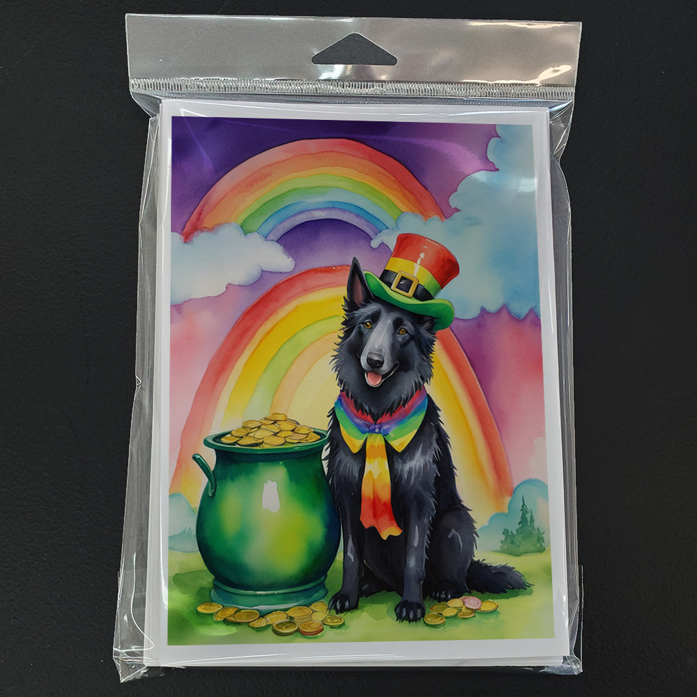 Belgian Sheepdog St Patrick's Day Greeting Cards Pack of 8