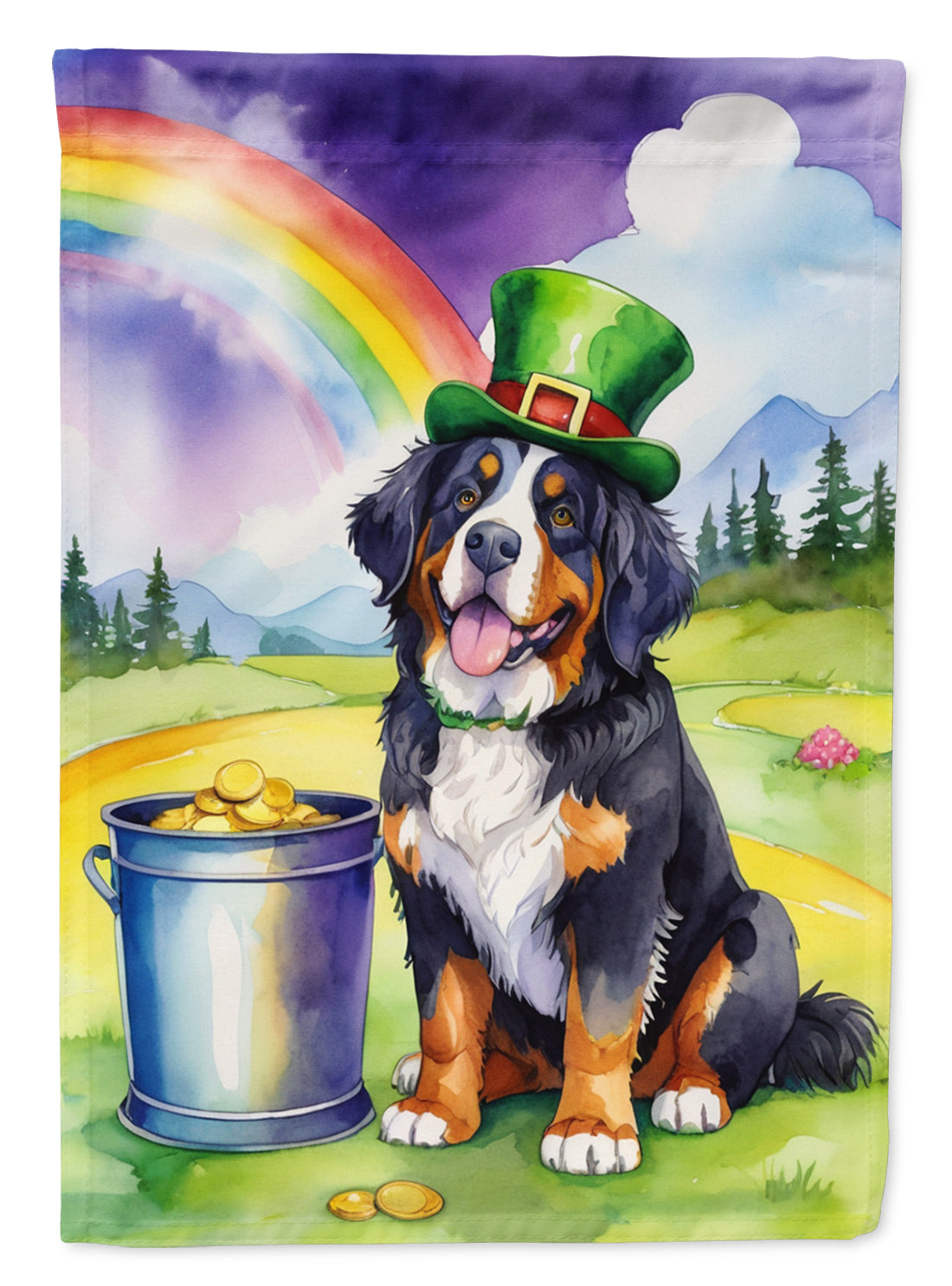 Buy this Bernese Mountain Dog St Patrick&#39;s Day Garden Flag