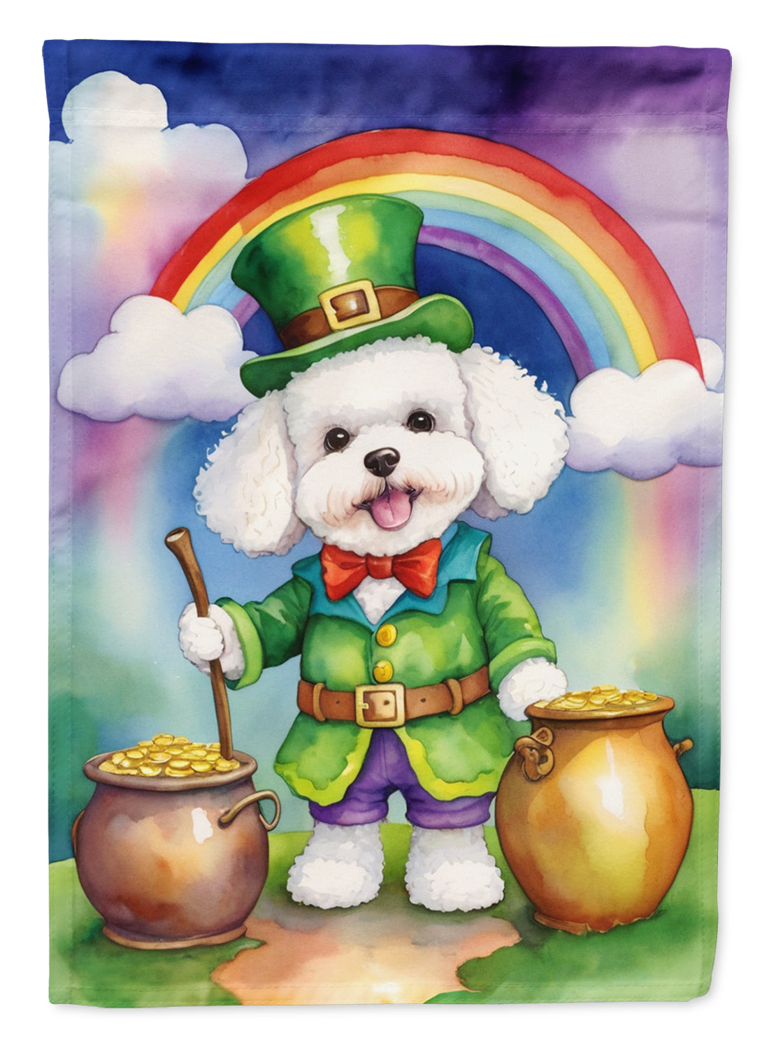 Buy this Bichon Frise St Patrick&#39;s Day House Flag