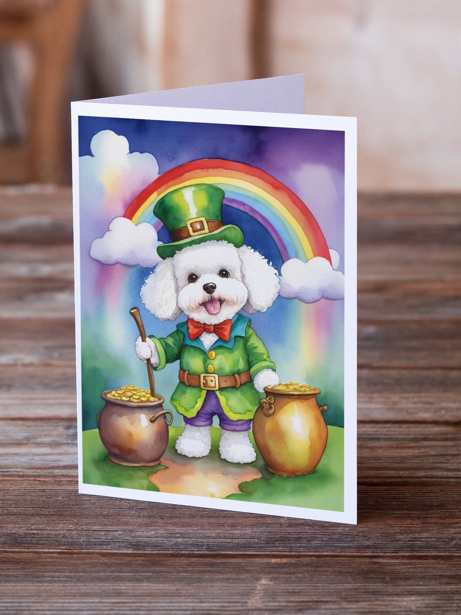 Bichon Frise St Patrick's Day Greeting Cards Pack of 8