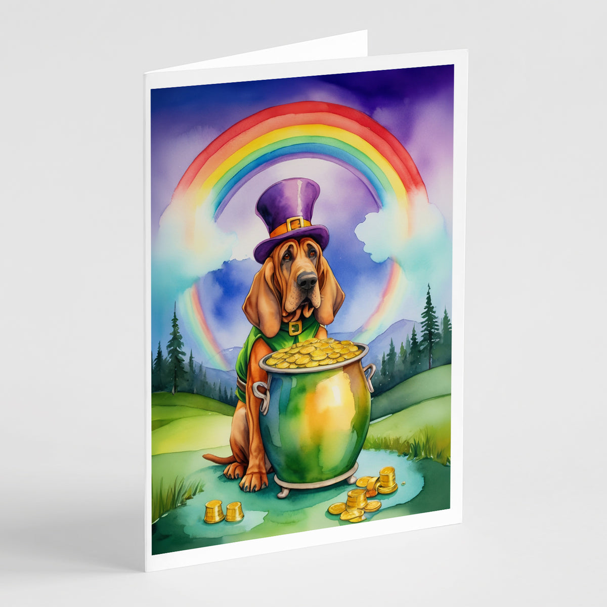 Buy this Bloodhound St Patrick&#39;s Day Greeting Cards Pack of 8