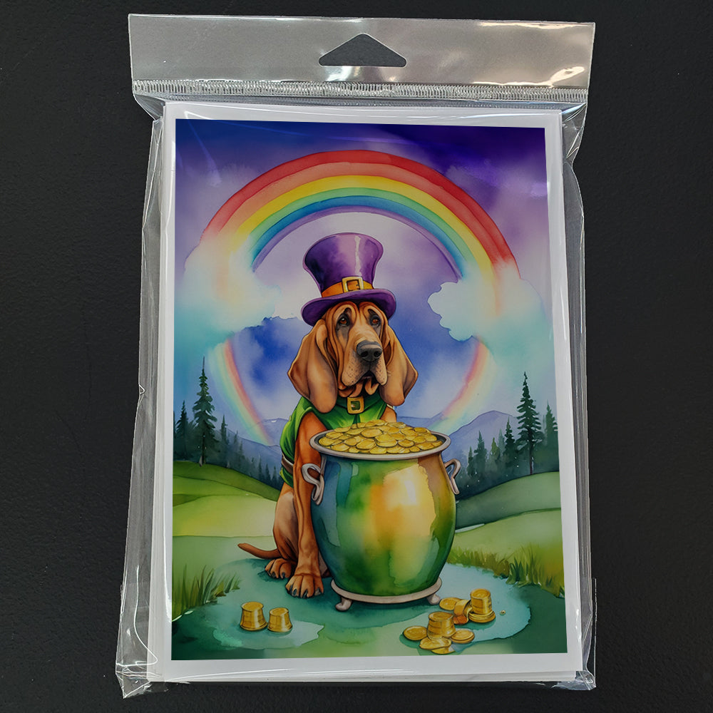 Bloodhound St Patrick's Day Greeting Cards Pack of 8
