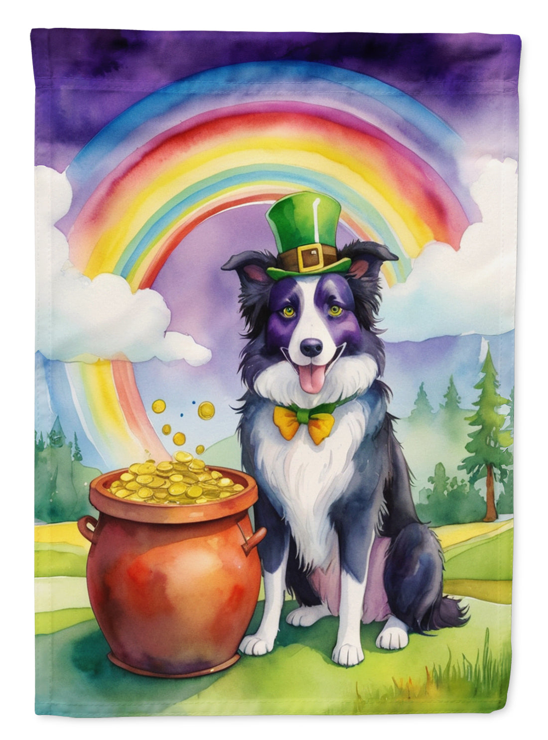 Buy this Border Collie St Patrick&#39;s Day House Flag