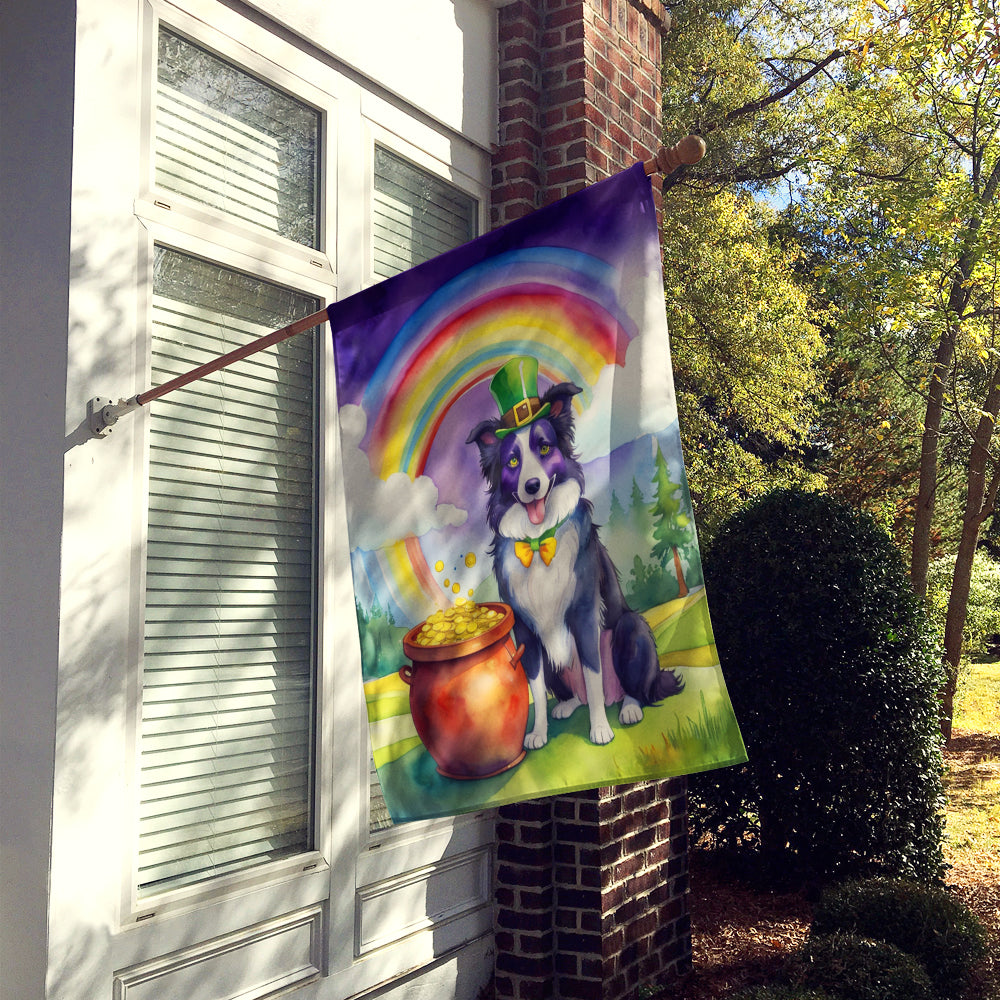 Caroline's Treasures Border Collie St Patrick's Day House Flag