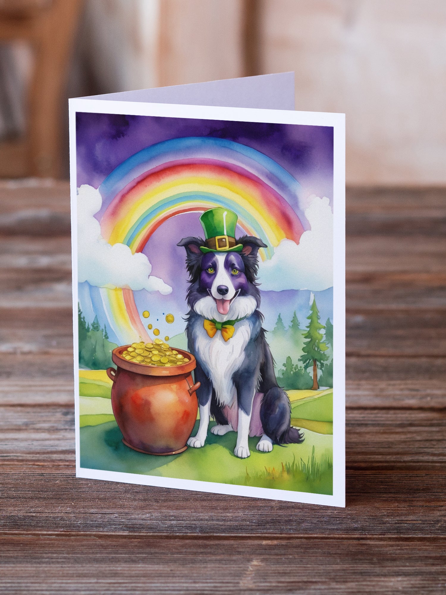 Buy this Border Collie St Patrick's Day Greeting Cards Pack of 8