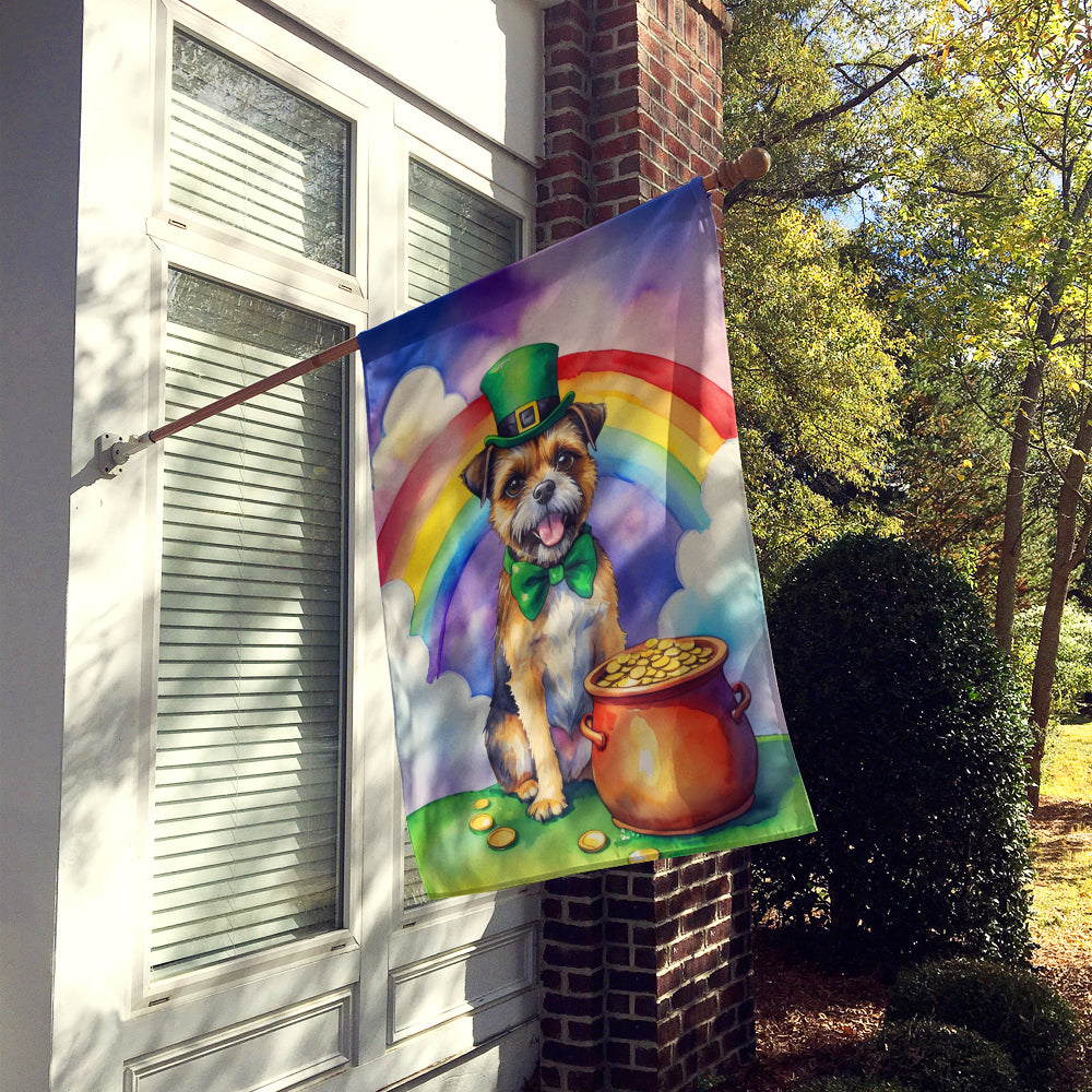 Border Terrier St Patrick's Day House Flag