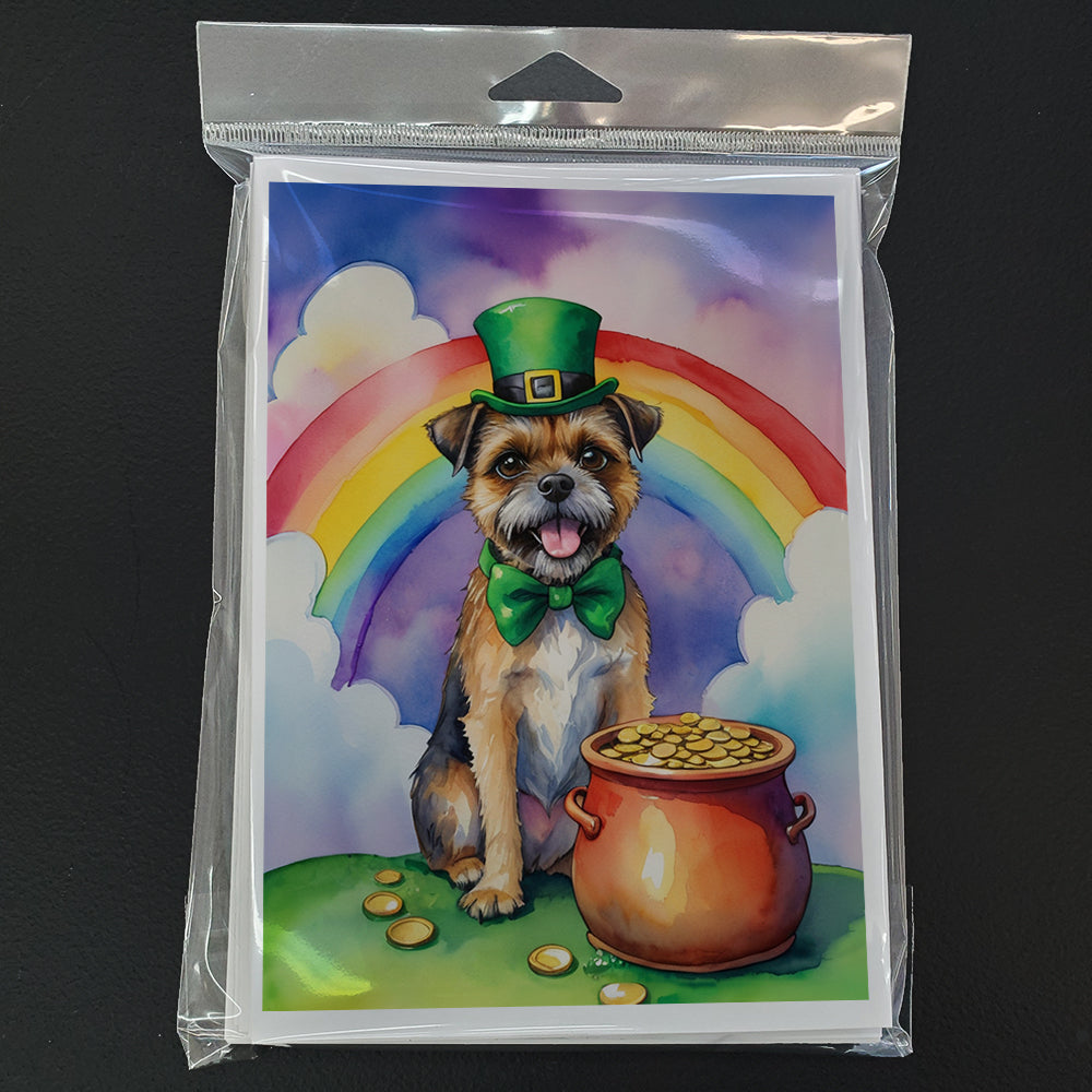 Border Terrier St Patrick's Day Greeting Cards Pack of 8