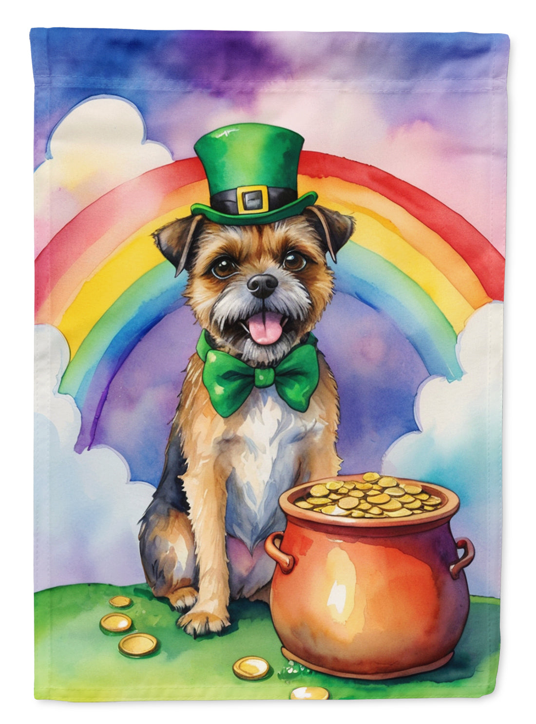 Buy this Border Terrier St Patrick&#39;s Day Garden Flag