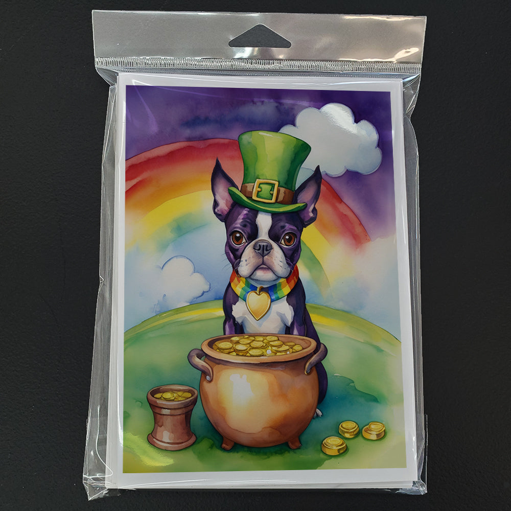 Boston Terrier St Patrick's Day Greeting Cards Pack of 8