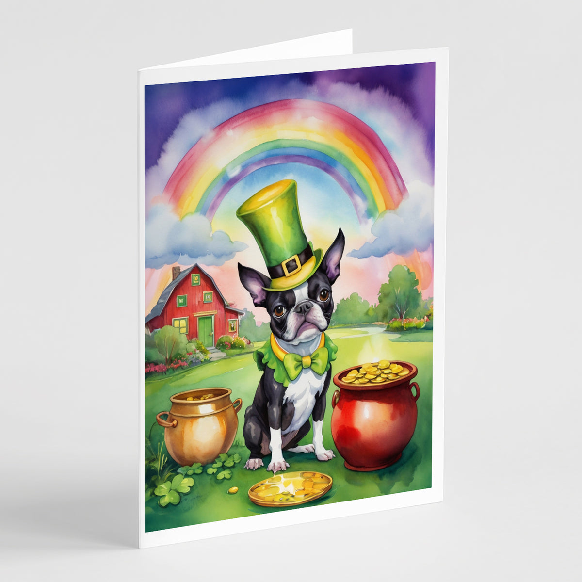 Buy this Boston Terrier St Patrick&#39;s Day Greeting Cards Pack of 8