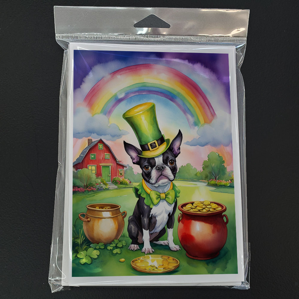 Boston Terrier St Patrick's Day Greeting Cards Pack of 8