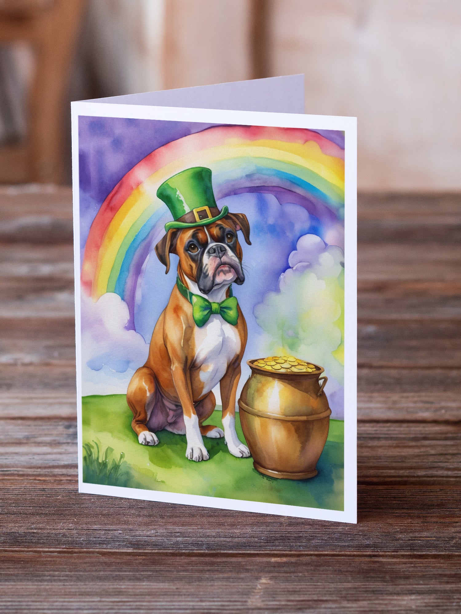 Boxer St Patrick's Day Greeting Cards Pack of 8