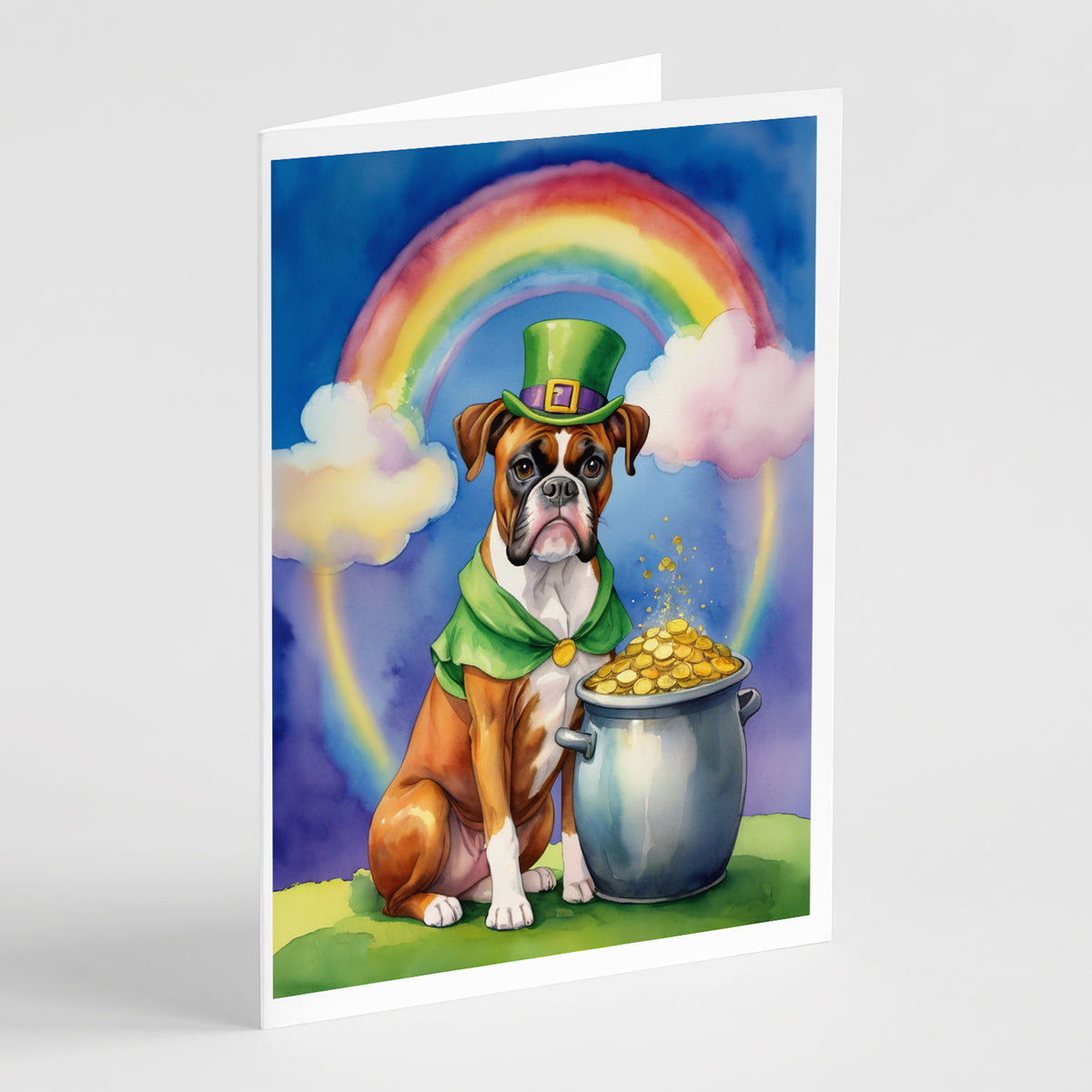 Buy this Boxer St Patrick&#39;s Day Greeting Cards Pack of 8