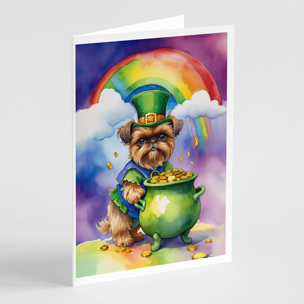 Buy this Brussels Griffon St Patrick&#39;s Day Greeting Cards Pack of 8