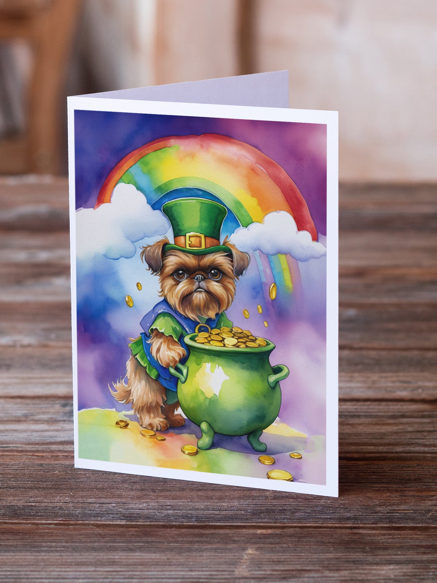 Brussels Griffon St Patrick's Day Greeting Cards Pack of 8